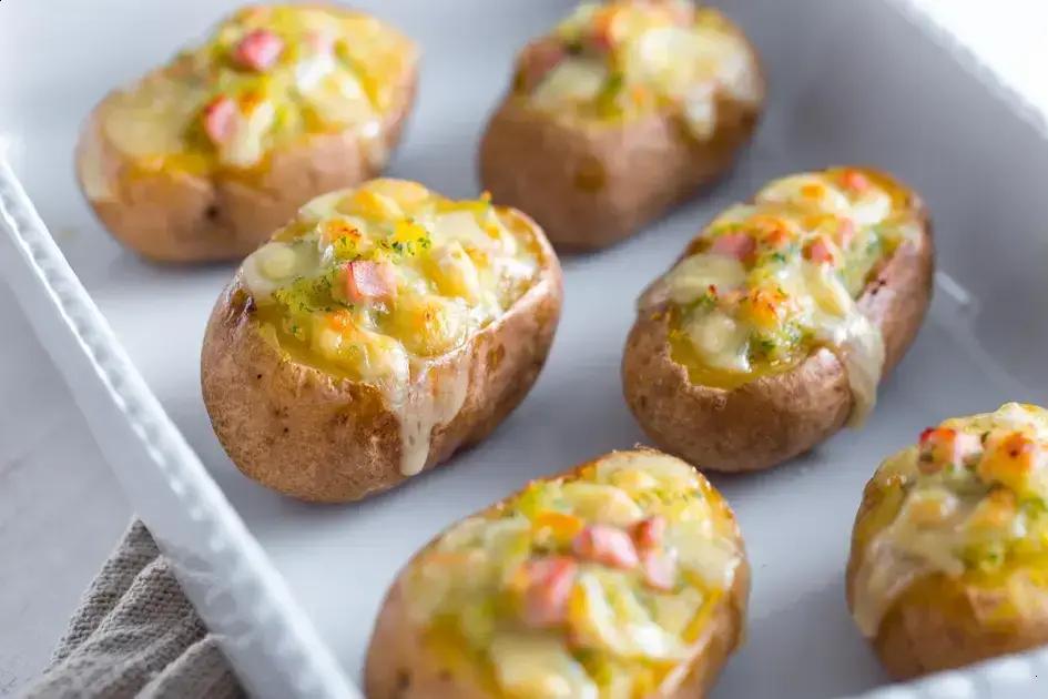 batatas recheadas com presunto e queijo